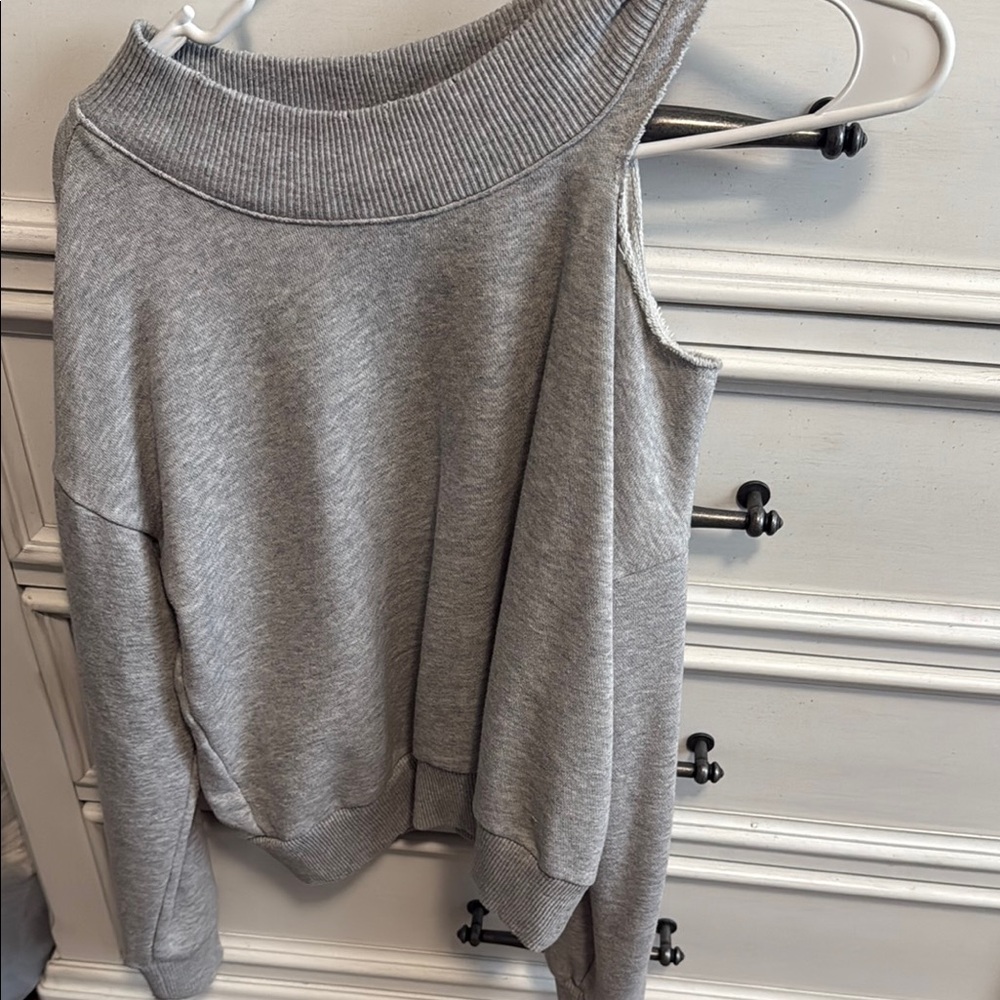 Aerie Gray Off-the-Shoulder Sweater
